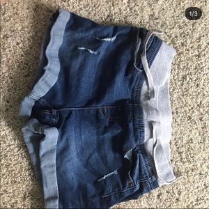 Justice faux rip stretch waist shorts